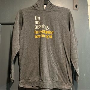 Urban Smalls Girls I’m Not Arguing Long Sleeve Hooded Tshirt